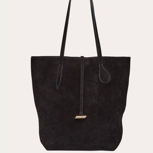 Little Liffner Tall Sprout Tote in Black Suede